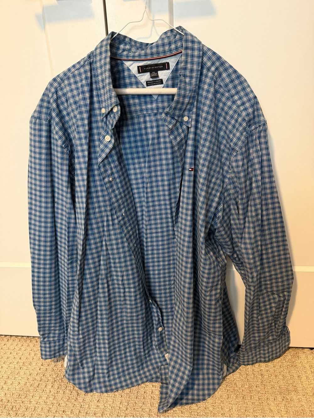 Tommy Hilfiger Blue Checked Button-Down Shirt Jacket